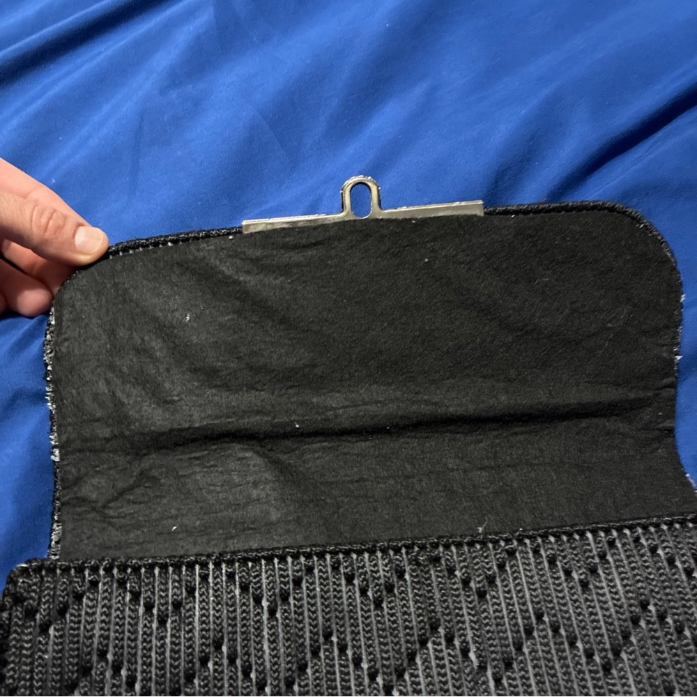 Elegant handmade Black Woven Clutch Bag 12 inches - Picture 2 of 2